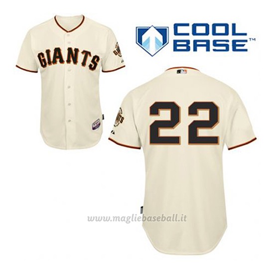 Maglia Baseball Uomo San Francisco Giants Jake Peavy 22 Crema 1ªCool Base